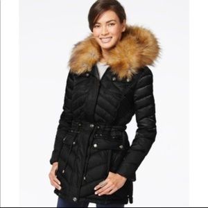 Laundry by Design Faux-Fur Trim Down Coat